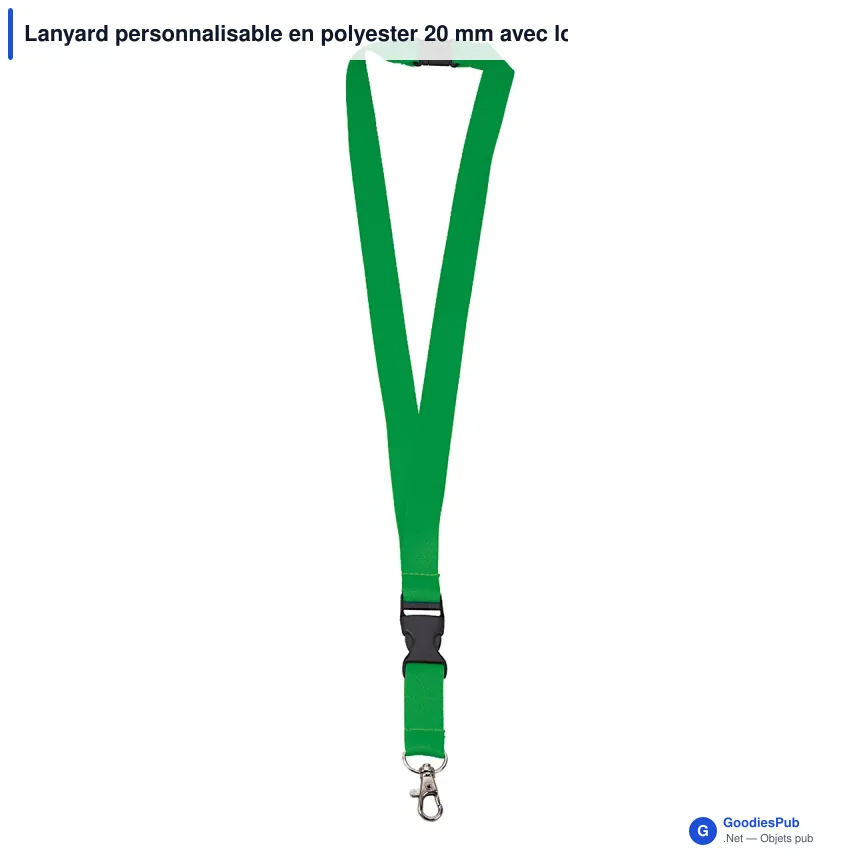 Lanyard personnalisable en polyester 20 mm avec logo - 11 coloris - Image 8