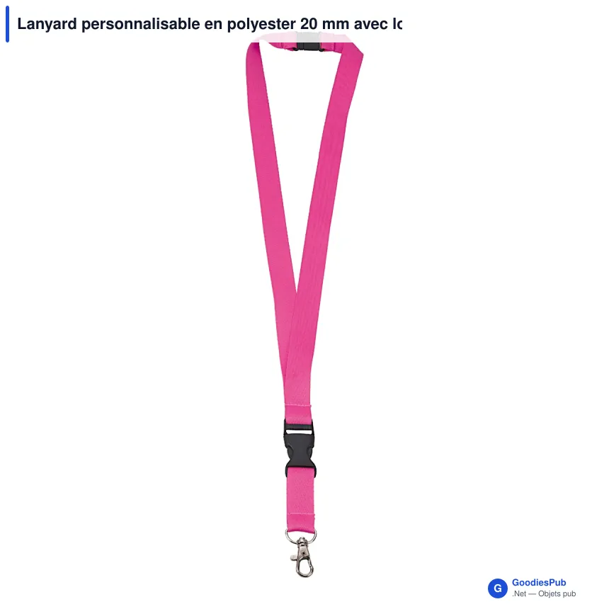 Lanyard personnalisable en polyester 20 mm avec logo - 11 coloris - Image 9