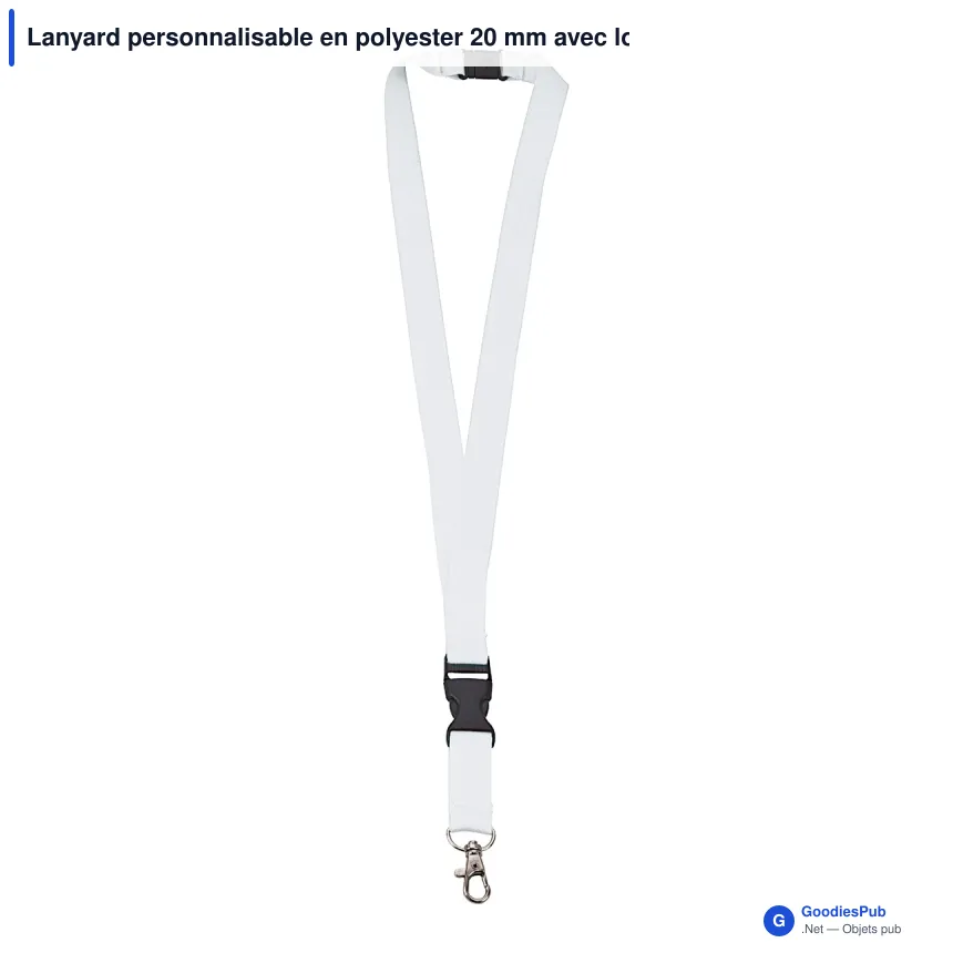 Lanyard personnalisable en polyester 20 mm avec logo - 11 coloris - Image 10