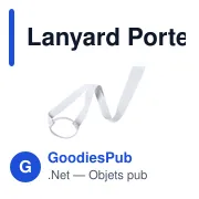 Lanyard personnalisable avec porte-gobelet pour logo - Frinly - Miniature 1