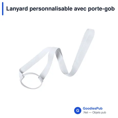 Lanyard personnalisable avec porte-gobelet pour logo - Frinly