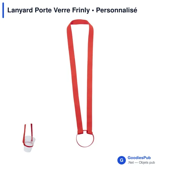 Lanyard personnalisable avec porte-gobelet pour logo - Frinly - Image 12