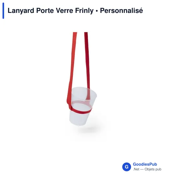 Lanyard personnalisable avec porte-gobelet pour logo - Frinly - Image 3