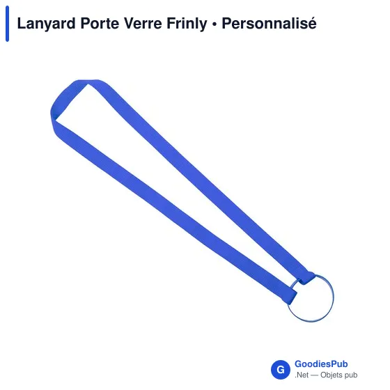 Lanyard personnalisable avec porte-gobelet pour logo - Frinly - Image 4