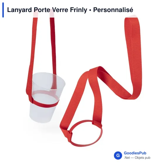 Lanyard personnalisable avec porte-gobelet pour logo - Frinly - Image 7