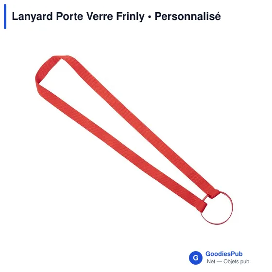 Lanyard personnalisable avec porte-gobelet pour logo - Frinly - Image 8