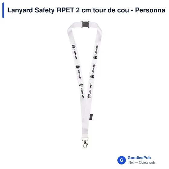 Lanyard personnalisable en RPET 2 cm avec logo - Lanyard Safety - Image 4