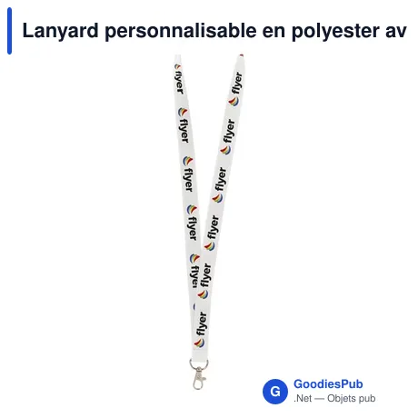 Lanyard personnalisable en polyester avec logo - 2 cm