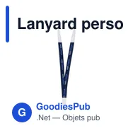 Lanyard personnalisable en polyester avec logo - 2 cm - Miniature 2