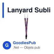 Lanyard personnalisable en polyester avec logo - 2 cm - Miniature 1