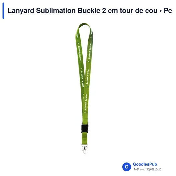 Lanyard personnalisable en polyester avec logo - 2 cm - Image 2