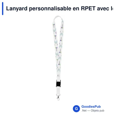 Lanyard personnalisable en RPET avec logo - 2 cm - Sublimation