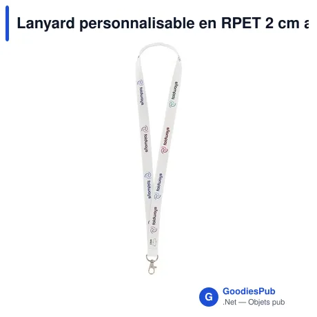Lanyard personnalisable en RPET 2 cm avec logo