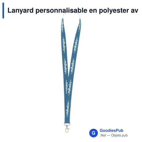 Lanyard personnalisable en polyester avec logo - 2 cm - Safety