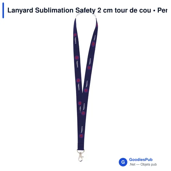 Lanyard personnalisable en polyester avec logo - 2 cm - Safety - Image 2