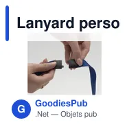 Lanyard personnalisable en RPET avec logo - 2 cm de large - Miniature 1