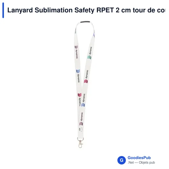 Lanyard personnalisable en RPET avec logo - 2 cm de large - Image 3