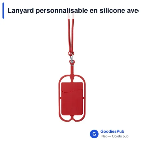 Lanyard personnalisable en silicone avec logo - Veltux