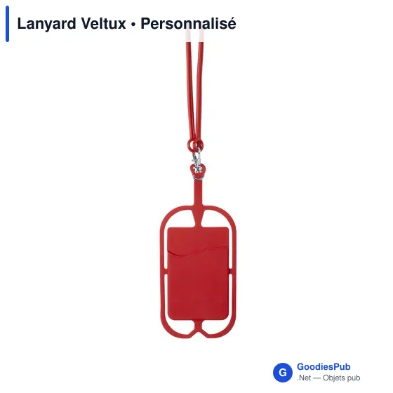 Lanyard personnalisable en silicone avec logo - Veltux - Image 1