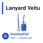 Lanyard personnalisable en silicone avec logo - Veltux - Miniature 2