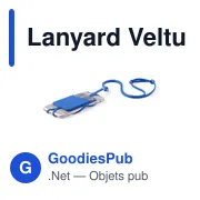 Lanyard personnalisable en silicone avec logo - Veltux - Miniature 4