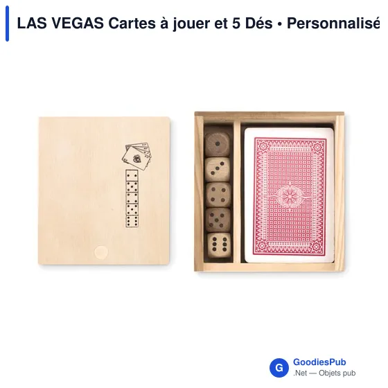 LAS VEGAS Cartes à jouer et 5 Dés - Image 1
