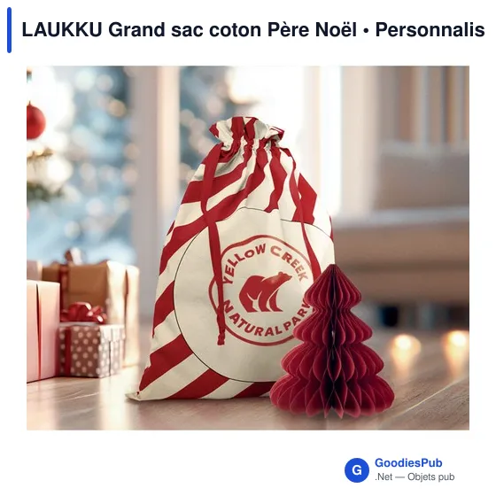 Sac à linge personnalisable en coton avec logo - LAUKKU - Image 4