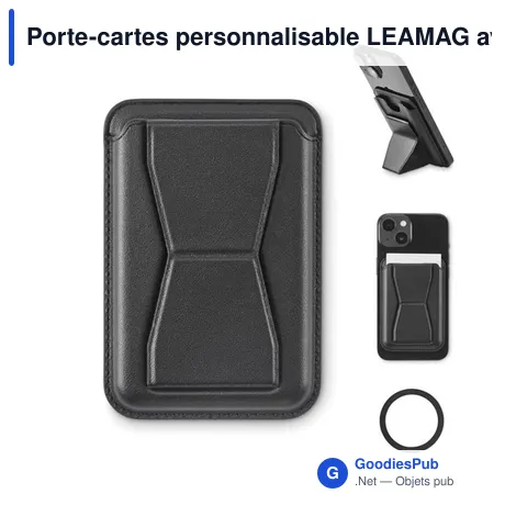 Porte-cartes personnalisable LEAMAG avec logo - Support magnétique