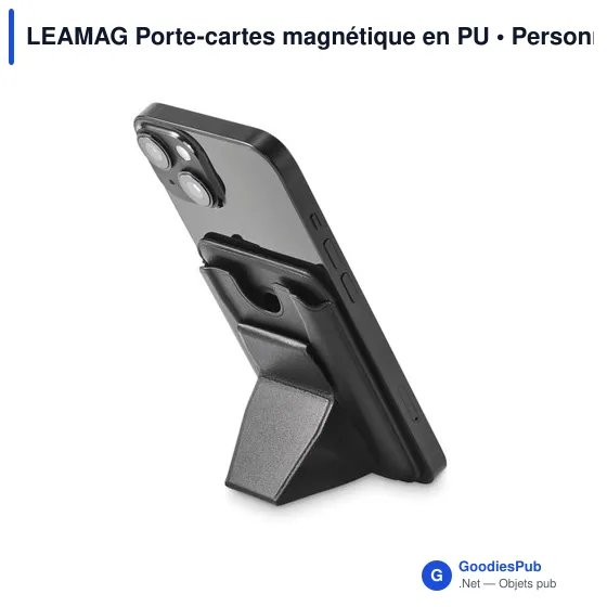 Porte-cartes personnalisable LEAMAG avec logo - Support magnétique - Image 2