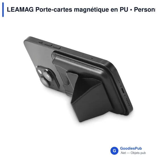 Porte-cartes personnalisable LEAMAG avec logo - Support magnétique - Image 3