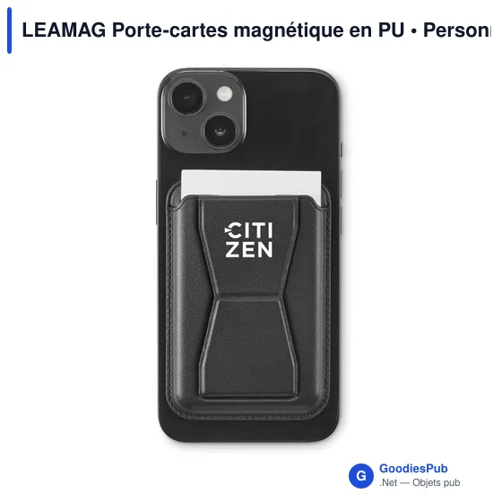 Porte-cartes personnalisable LEAMAG avec logo - Support magnétique - Image 4