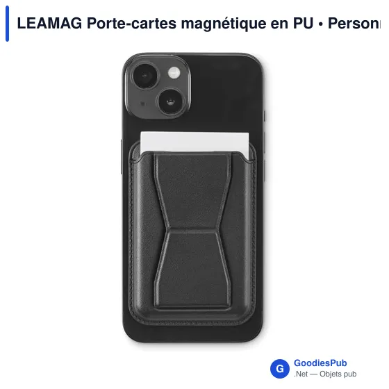 Porte-cartes personnalisable LEAMAG avec logo - Support magnétique - Image 6