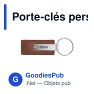 Porte-clés personnalisable en simili cuir avec logo - LeatherKey - Miniature 1