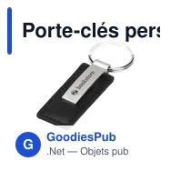 Porte-clés personnalisable en simili cuir avec logo - LeatherKey - Miniature 11