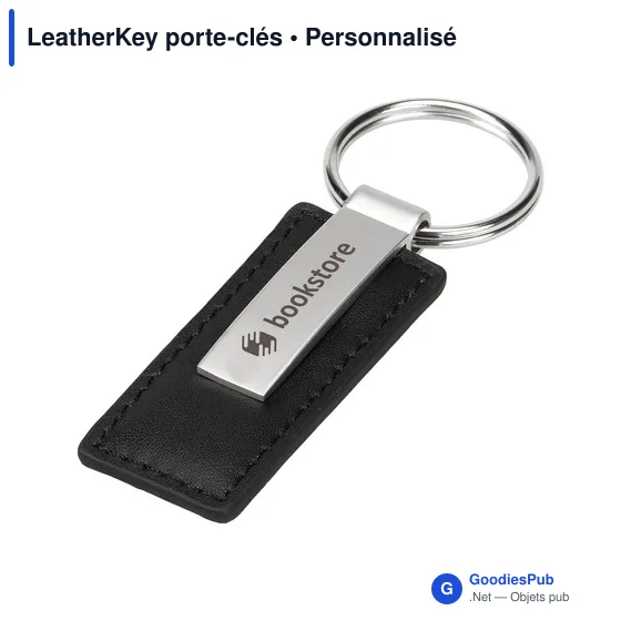 Porte-clés personnalisable en simili cuir avec logo - LeatherKey - Image 11