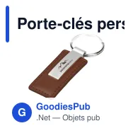 Porte-clés personnalisable en simili cuir avec logo - LeatherKey - Miniature 3