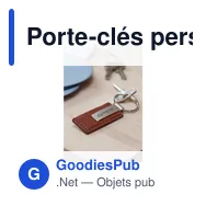 Porte-clés personnalisable en simili cuir avec logo - LeatherKey - Miniature 5