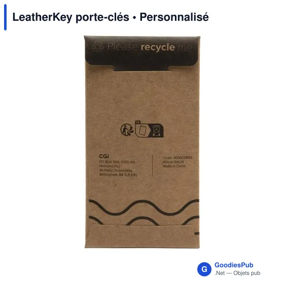 Porte-clés personnalisable en simili cuir avec logo - LeatherKey - Image 7