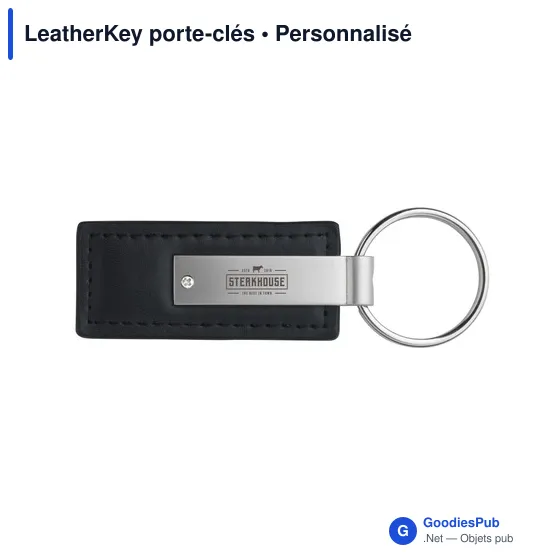 Porte-clés personnalisable en simili cuir avec logo - LeatherKey - Image 10