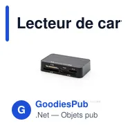 Lecteur de cartes personnalisable Caltex avec logo en aluminium noir - Miniature 1