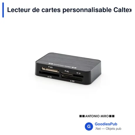 Lecteur de cartes personnalisable Caltex avec logo en aluminium noir