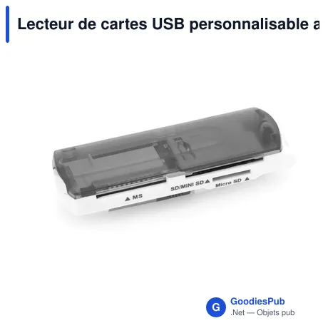 Lecteur de cartes USB personnalisable avec logo entreprise
