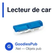Lecteur de cartes USB personnalisable avec logo entreprise - Miniature 3