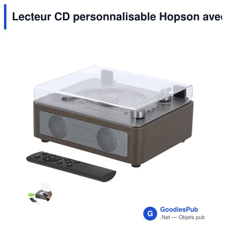 Lecteur CD personnalisable Hopson avec logo - Bois naturel