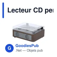 Lecteur CD personnalisable Hopson avec logo - Bois naturel - Miniature 2