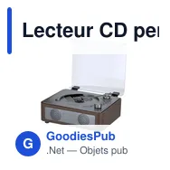 Lecteur CD personnalisable Hopson avec logo - Bois naturel - Miniature 3