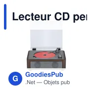 Lecteur CD personnalisable Hopson avec logo - Bois naturel - Miniature 4