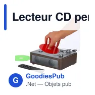 Lecteur CD personnalisable Hopson avec logo - Bois naturel - Miniature 5