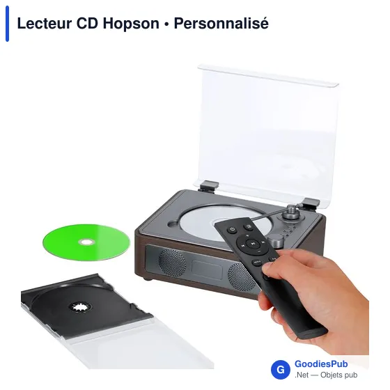 Lecteur CD personnalisable Hopson avec logo - Bois naturel - Image 6
