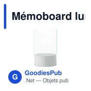 Mémoboard lumineux à LED personnalisable avec logo - LEDMEMO - Miniature 1